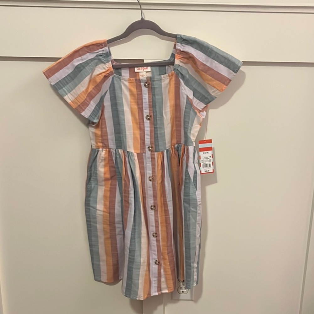 Cat & Jack Pink and Blue Ruffled Smocked Sundress